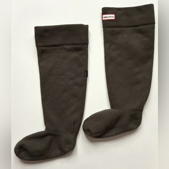 Hunter Womens Fleece Tall Cuff Boot Socks for Hunter Rain Boots, Dark Olive - M - Picture 13 of 14